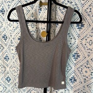 Vuori Gray Sleeveless ribbed Crop Tank Top